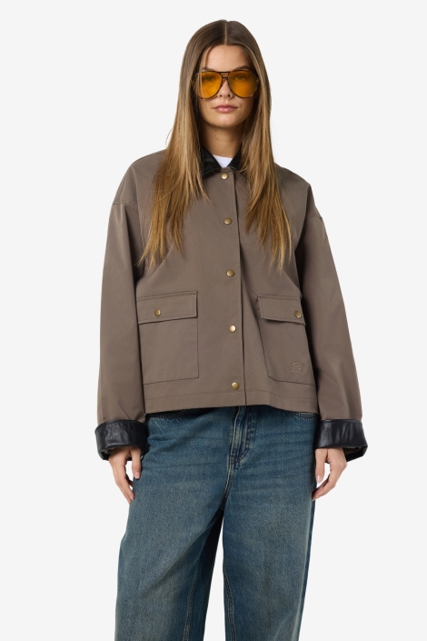 Noisy may nmnora pu collar jacket dd